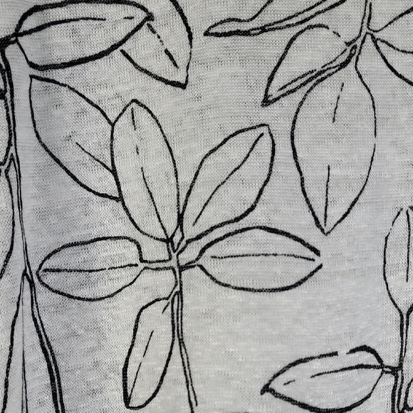 Cynthia Rowley 100% Linen Tunic Top Size 2X 3/4 Sleeve V Neck Leaf Floral Women - Picture 8 of 12